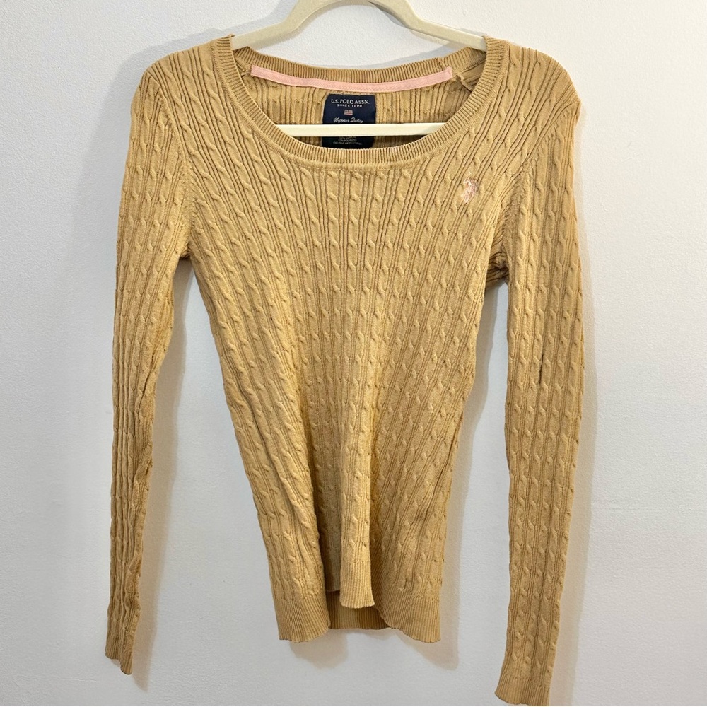 US POLO ASSN knit brown long sleeve
